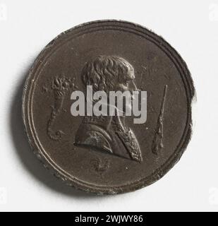 Anonyme. Napoléon Bonaparte (1769-1821), Consul à vie, 1802 (avers). Paris, musée Carnavalet. Médaille, numismatique Banque D'Images