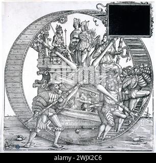 Hans Burgkmair (1473-1531) "Le triomphe de Maximilien, une grande roue". Wood, 1512-1519. Musée des Beaux-Arts de la ville de Paris, petit Palais. 38103-8 archiduc austricien, Grande roue, Romain, Saint Empereur germanique, Triomphe, bois Banque D'Images