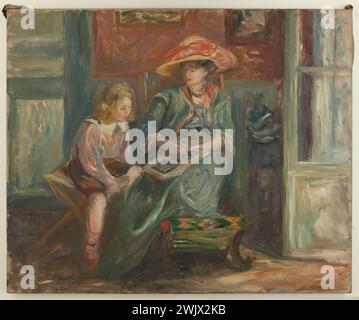 Paule Gobillard (1869-1946) M.S. Paul Valéry et son fils Claude. Huile sur toile. 1900-1910. Musée des Beaux-Arts de la ville de Paris, petit Palais. Banque D'Images