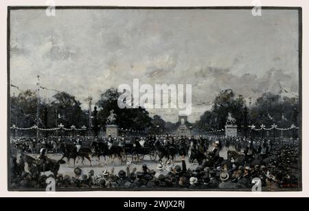 Loir, Luigi (n.1845-12-22-D.1916-02-09), festivals franco-russes en 1896 : le Tzar Nicolas II place de la Concorde. (Titre factice). Musée Carnavalet, histoire de Paris. Banque D'Images