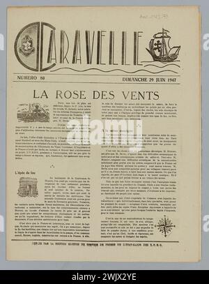 Service de presse de propagande du TFEO EM (n.-d.), Caravelle n°80 (nom d'utilisateur), 1947-06-29. Papier imprimé, encre. Musée de la libération de Paris - Musée général Leclerc - Musée Jean Moulin. Banque D'Images