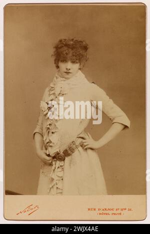 Portrait de Sarah Bernardt. Photographie de Nadar (Gaspard-Félix Tournachon, dit) (1820-1910). Dessin gélatino-argentique. Paris, musée Carnavalet. ACTRICE Banque D'Images