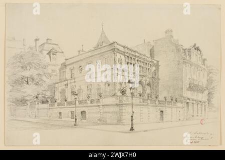 SAFFREY, Henri Alexandre (n.-D.1896), Maison François Ier au Cour-la-Reine, 1891 (titre factice), 1891. Mine de plomb. Musée Carnavalet, histoire de Paris. Banque D'Images