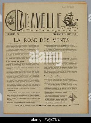 Service de presse de propagande du TFEO EM (n.-D.), Caravelle n°79 (nom d'utilisateur), 1947-06-22. Papier imprimé, encre. Musée de la libération de Paris - Musée général Leclerc - Musée Jean Moulin. Banque D'Images