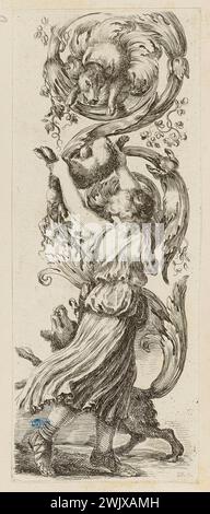 Della Bella, Stefano (dit Étienne de la belle) (n.1610-05-18-D.1664-08-22), Ornamenti o Grottesche. Neuvième numéro d'une suite de 12 pièces. (A. de Vesme 1011 ; Dutuit 179) (titre principal). Gravure. Petit Palais, Musée des Beaux-Arts de la ville de Paris. Banque D'Images