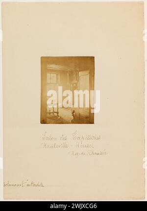 Bacot, Edmond. 'Rapport d'Edmond Bacot à Hauteville House : le spectacle de tapisserie au rez-de-chaussée, 1862'. Tirage de papier albumine. 1862-1862. Paris, maison de Victor Hugo. 146148-6 Banque D'Images