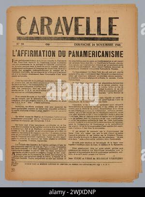 Service de presse de propagande du TFEO EM (n.-d.), Caravelle n°50 (nom d'utilisateur), 1946-11-24. Papier imprimé, encre. Musée de la libération de Paris - Musée général Leclerc - Musée Jean Moulin. Banque D'Images