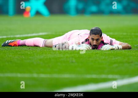 Madrid, Espagne. 17 février 2024. Alvaro Valles de UD Las Palmas lors du match de Liga entre l'Atletico de Madrid et UD Las Palmas a joué au stade Civitas Metropolitano le 17 février à Madrid, en Espagne. (Photo de Cesar Cebolla/PRESSINPHOTO) crédit : AGENCE SPORTIVE PRESSINPHOTO/Alamy Live News Banque D'Images