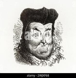 Gustave Doré (1832-1883), designer et Adrien Lavieille (1818-1862), graveur. 'Le canon.' Illustration pour Honoré de Balzac, 'les contes drolatiques', Paris : Société générale de librairie, 1855'. Gravure sur bois. Paris, Maison de Balzac. 101782-5 gravure sur bois, illustration d'une œuvre littéraire, 19e 19e 19e 19e 19e xixe siècle, gravure Banque D'Images