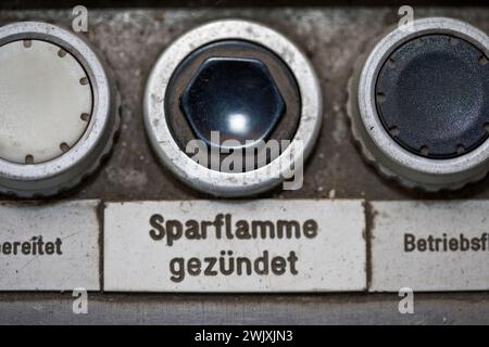 Tableau de commande, ancienne aciérie Henrichshütte, Hattingen, Ruhr district, Rhénanie-du-Nord-Westphalie, Allemagne, Europe Banque D'Images