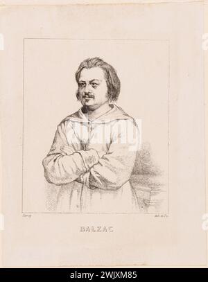 Selon Bertall, Albert. Carey, Charles. 'Balzac'. Balzac, Honoré de (1799-1850). gravure. xixe siècle. Paris, maison Balzac. 145722-19 Banque D'Images