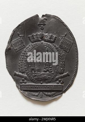 Pierre-François Palloy (1755-1835) Souvenir de la Bastille. Etain, 1792. Paris, musée Carnavalet. 56700-1 Convention, étain, médaille, numismatique, période révolutionnaire, première république, mémoire Bastille Banque D'Images