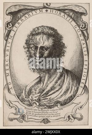 Della Bella, Stefano (dit Étienne de la belle) (n.1610-05-18-D.1664-08-22), Horace Gonzalés (A. de Vesme 35. Dutuit 37) (titre principal). Gravure. Petit Palais, Musée des Beaux-Arts de la ville de Paris. Banque D'Images