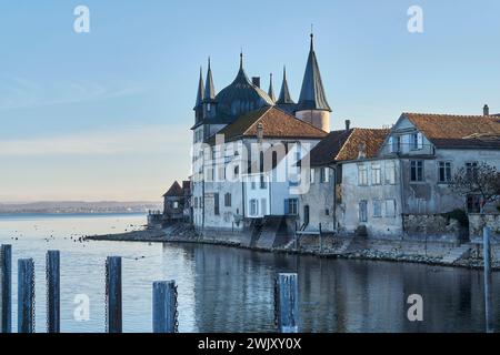 Suisse, Suisse orientale, Thurgau, Steckborn, Lac de Constance, Turmhof, Tg Banque D'Images