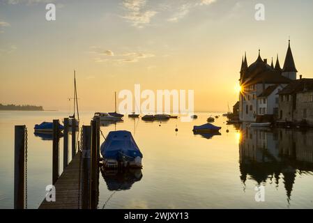 Suisse, Suisse orientale, Thurgau, Steckborn, Lac de Constance, Turmhof, Tg Banque D'Images