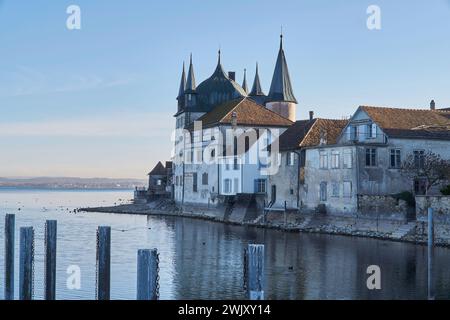 Suisse, Suisse orientale, Thurgau, Steckborn, Lac de Constance, Turmhof, Tg Banque D'Images