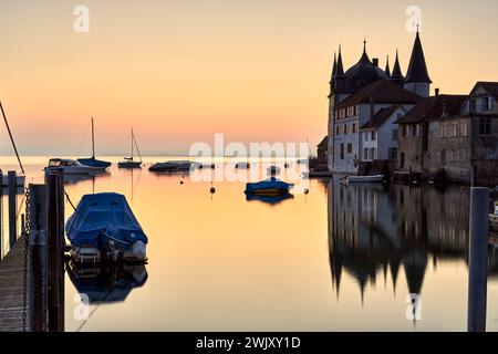 Suisse, Suisse orientale, Thurgau, Steckborn, Lac de Constance, Turmhof, Tg Banque D'Images