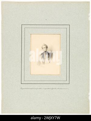 Paul Gavarni (1804-1866) La peau de chagrin pour l'édition Delloye et Lecou (1838). 'Ses jeunes traits ont été imprégnés d'une grâce ...' (Planche II). Illustration de l'oeuvre d'Honoré de Balzac (1799-1850). Dessin de mine de plomb et rehaussé de peinture noire. 1838. Paris, Maison de Balzac. 101565-6 dessin, 19ème 19ème 19ème 19ème 19ème 19ème Centre Banque D'Images