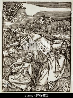 Albrecht Dürer (1471-1528) L'agonie dans le jardin des oliviers (Bartsch 54). 1508-1509. Musée des Beaux-Arts de la ville de Paris, petit Palais. 77216-30 Angenouille, ange, apotre, art chretien, art religieux, bible, christianisme, croix, dormir, dormir, figure d'alée, imploration, implore, jardin des oliviers, nouvelle volonté, passion du Christ, aile de caractère, caractère biblique, caractère saint, prier , prière, histoire biblique, religion chrétienne, renaissance, scène biblique, scène religieuse, vie Christ, 16e XVIe XVIe XVIe siècle, gravure Banque D'Images
