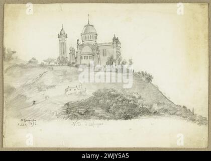 Arthur-Joseph Guéniot (1866-1951) Notre-Dame d'Afrique à Alger. Crayon graphite. Musée des Beaux-Arts de la ville de Paris, petit Palais. Dessin, 19ème XIXe 19ème 19ème 19ème 19ème siècle, 20ème XX 20ème 20ème siècle Banque D'Images