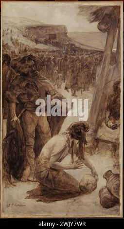 Fernand Cormmon (1854-1924) Poterie, croquis pour le musée d'histoire indigène. Huile sur toile, 1897. Musée des Beaux-Arts de la ville de Paris, petit Palais. Artisting, client, cruche, croquis, homme, musée d'histoire naturelle, pot, poterie, potier, terre cuite, travail, vase, huile sur toile Banque D'Images