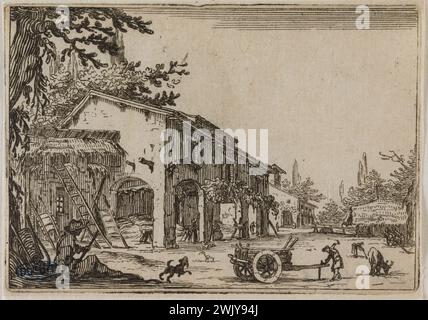 Jacques Callot (1592-1635) Les caprices, les factoria. Sixième numéro de la suite de 50 pièces gravées à Florence (Lieure 219, Meaume 778). Gravure. 1617. Musée des Beaux-Arts de la ville de Paris, petit Palais. 99605-13 gravure, gravure Banque D'Images