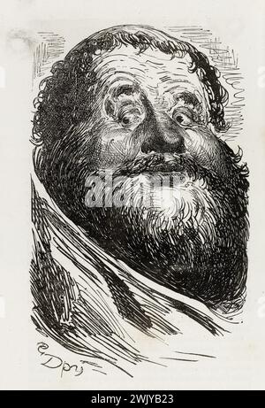 Gustave Doré (1832-1883), designer et Paul Riault (XIXe siècle), graveur. "Le Moyne Amador, qui a fait un glorieux abbé de Turpenay." Illustration pour Honoré de Balzac, 'les contes drolatiques', Paris : Société générale de librairie, 1855'. Gravure sur bois. Paris, Maison de Balzac. 101789-15 gravure sur bois, illustration d'une œuvre littéraire, 19e 19e 19e 19e 19e xixe siècle, gravure Banque D'Images