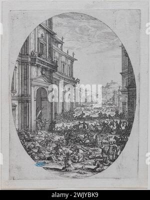 Jacques Callot (1592-1635) "Le massacre innocent" (Lieure 278, Meaume 5). Gravure et burin. 1ère moitié du xvie siècle. Musée des Beaux-Arts de la ville de Paris, petit Palais. 99589-2 ciseau, gravure, gravure Banque D'Images