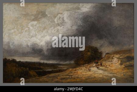 Michel, Georges (n.1763-01-12-D.1843-06-07), troupeau sous la tempête (titre principal), 1796. Huile sur toile. Petit Palais, Musée des Beaux-Arts de la ville de Paris. Troupeau sous l'orage (titre principal) Banque D'Images