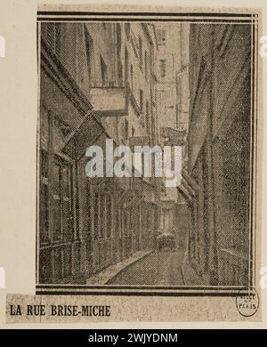 Anonyme, à l'angle des rues brise-Miche et Pierre-Aur-LARD / Excelsior le 16 décembre 1923. (Titre inscrit (lettre)), 1923-12-16. Procédé photomécanique. Musée Carnavalet, histoire de Paris. Banque D'Images