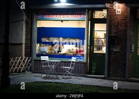 Berlin, Allemagne. 17 février 2024. Le lieu où est organisé un événement auquel participera l'ex-politicien de l'AFD Poggenburg. Crédit : Fabian Sommer/dpa/Alamy Live News Banque D'Images