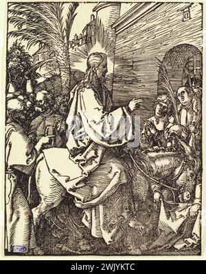 Albrecht Dürer (1471-1528) La petite passion pour le bois : l'entrée de Jérusalem (Bartsch 22). 1508-1509. Musée des Beaux-Arts de la ville de Paris, petit Palais. 77216-8 Art catholique, Art chrétien, Art religieux, Christianisme, Sainte histoire, iconographie chrétienne, iconographie religieuse, Nouveau Testament, passion du Christ, Renaissance, vie Christ, gravure Banque D'Images