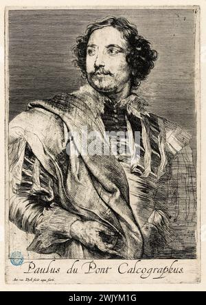 Antoine Van Dyck (1599-1641) Paulus Pontius, graveur. Gravure et gravure au ciseau, 4ème état. Musée des Beaux-Arts de la ville de Paris, petit Palais. 74736-12 artiste, École néerlandaise, en buste, graveur, homme, moustache, portrait, XVIIème 17ème XVII 17ème 17ème siècle, flamand, gravure, moustache Banque D'Images