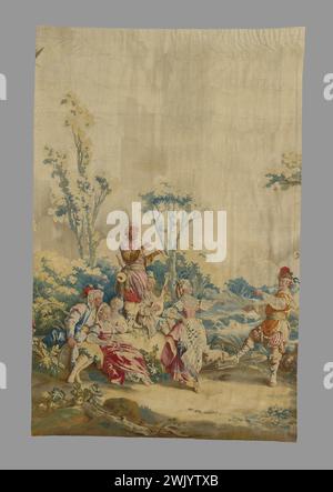 Prince ou Leprince, Jean-Baptiste (n.1734-09-17-D.1781-09-30), danse (titre principal), 1769. Bio, textiles, laine, soie, tapisserie. Petit Palais, Musée des Beaux-Arts de la ville de Paris. Banque D'Images