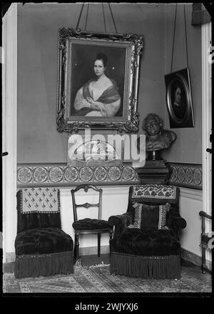 Salon du Collège de France (appartement Ernest Renan), 1892 (nom commun). Plaque photographique en verre. Musée de la vie romantique. Banque D'Images