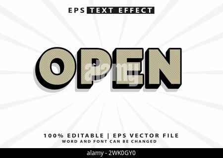 modèle modifiable d'effet de texte ouvert Illustration de Vecteur