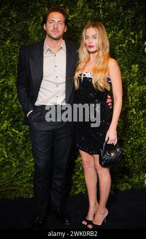 Tom Ackerley et Margot Robbie assistent au Charles Finch and Chanel 2024 Pre-BAFTA Party au Hertford Street Club, Londres. Date de la photo : samedi 17 février 2024. Banque D'Images