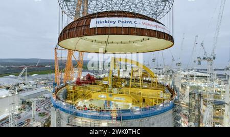 CENTRALE NUCLÉAIRE DE HINKLEY POINT C en construction en 2023. Photo : EDF Banque D'Images