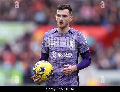 Londres, Royaume-Uni. 17 février 2024. Andrew Robertson de Liverpool lors du match de premier League au Gtech Community Stadium de Londres. Le crédit photo devrait se lire : Paul Terry/Sportimage crédit : Sportimage Ltd/Alamy Live News Banque D'Images