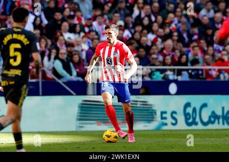 Madrid, Espagne. 17 février 2024. Stefan Savic(Atletico) Football/Football : Espagnol 'LaLiga EA Sports' match entre le Club Atletico de Madrid 5-0 UD Las Palmas à l'Estadio Civitas Metropolitano de Madrid, Espagne . Crédit : Mutsu Kawamori/AFLO/Alamy Live News Banque D'Images