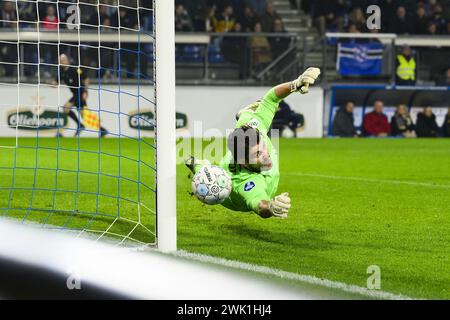 HEERENVEEN - le gardien de but du SC Heerenveen Mickey van der Hart lors du match néerlandais Eredivisie entre le SC Heerenveen et Go Ahead Eagles au stade Abe Lenstra le 17 février 2024 à Heerenveen, pays-Bas. ANP COR LASKER Banque D'Images