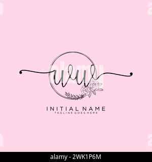 WW logo manuscrit initial avec cercle Illustration de Vecteur