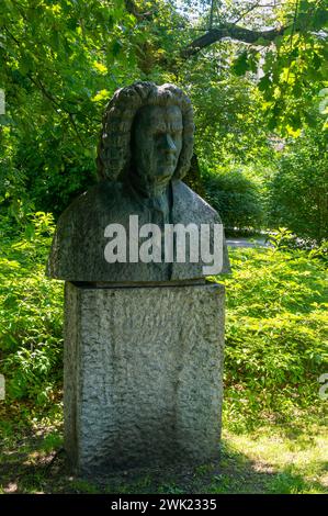 Bydgoszcz, Pologne - 9 juillet 2023 : buste du compositeur et musicien allemand Johann Sebastian Bach. Banque D'Images