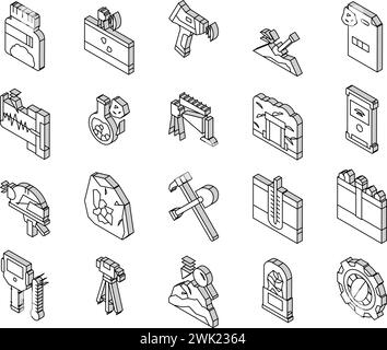 Géologie recherche Collection vecteur de jeu d'icônes isométriques Illustration de Vecteur