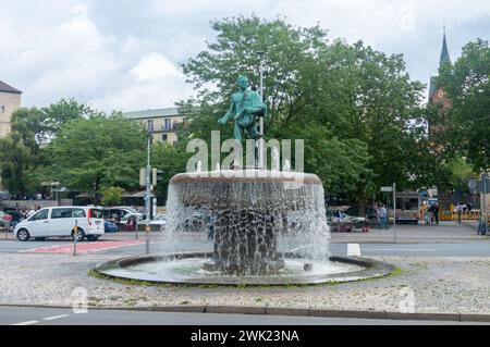 Hanovre, Allemagne - 29 juillet 2023 : fontaine Duve Brunnen. Banque D'Images