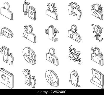 Vecteur de jeu d'icônes isométriques Collection de varicelle Illustration de Vecteur