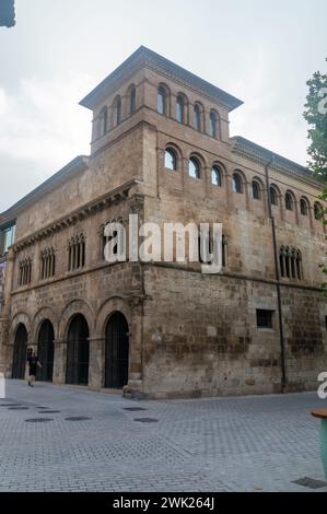 Estella-Lizarra, Espagne - 4 septembre 2023 : Palais des Rois de Navarre. Banque D'Images