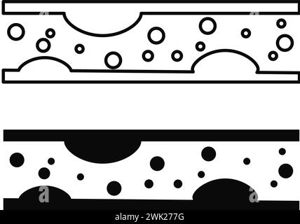 Icône artère obstruée. Signe artériel bloqué par le cholestérol. Symbole cholestérol dans les vaisseaux sanguins. style plat. Banque D'Images