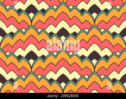 Motif sans couture avec motifs géométriques de style point de flamme Illustration de Vecteur