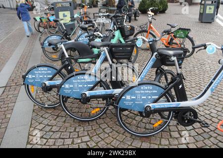 Copenhague, Danemark /16 février 2024/.vélo Kintoshare dans la capitale danoise Copenhague Danemark. (Photo.Francis Joseph Dean/Dean Pictures) Banque D'Images